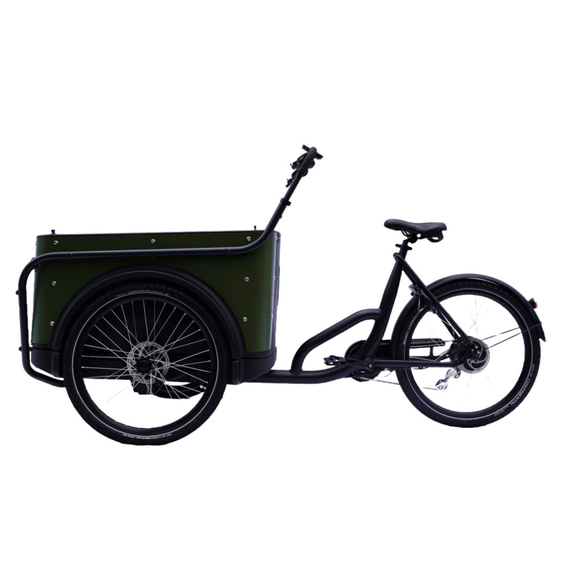 Elektrische bakfiets driewieler met ruime kunststof bak voor 4 kinderen
