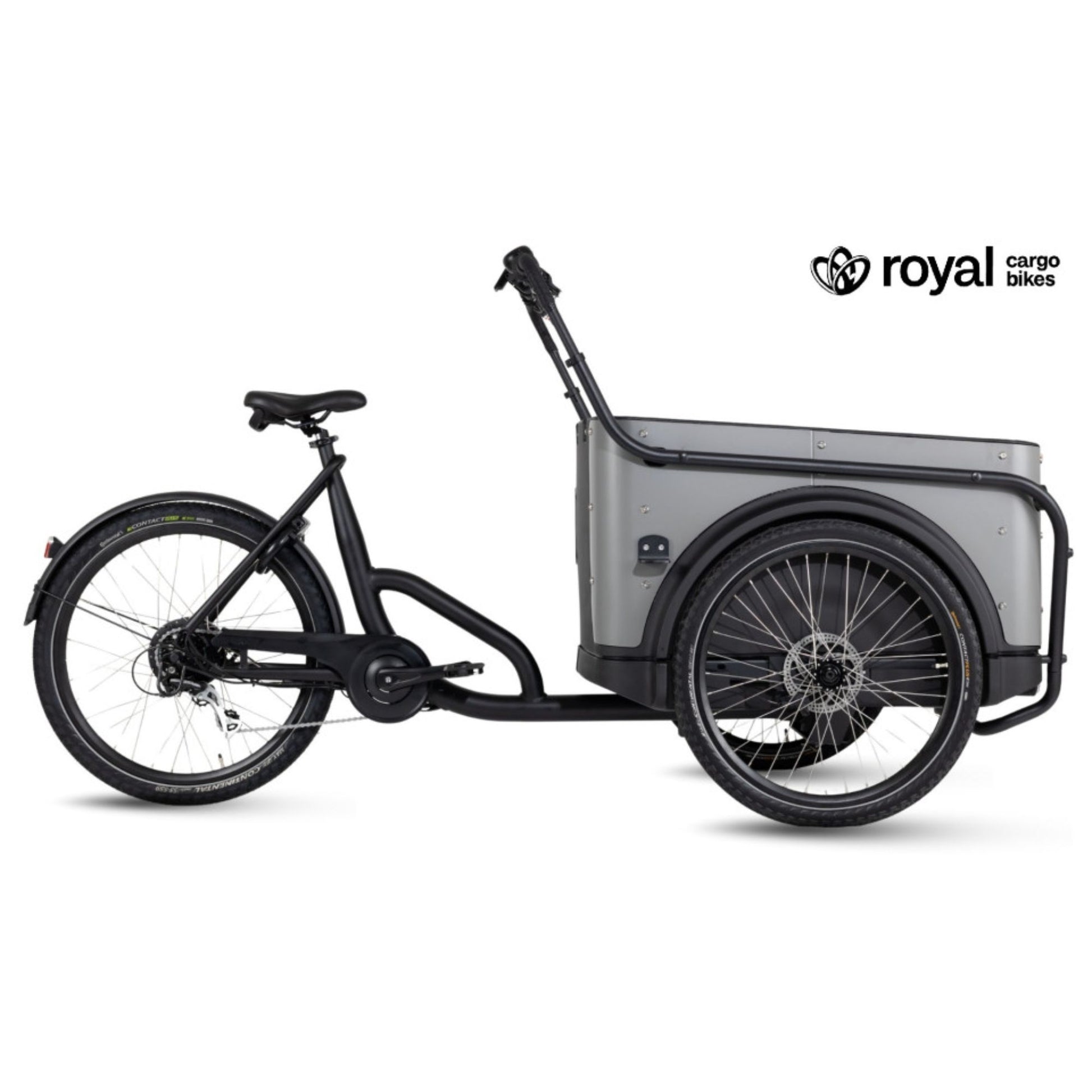 Elektrische bakfiets driewieler met ruime kunststof bak voor 4 kinderen