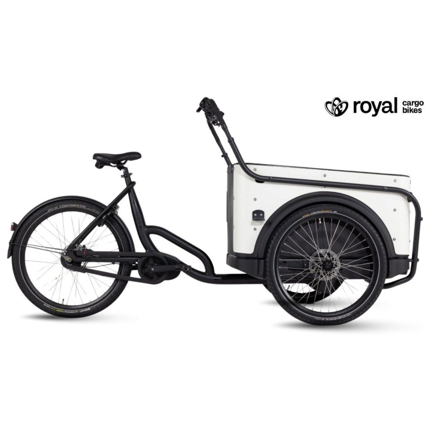 Elektrische bakfiets driewieler met ruime kunststof bak voor 4 kinderen