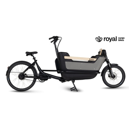 Royal Cargo Bike 2W Premium Plus | Elektrische bakfiets – Comfort & Veiligheid voor Stadsgezinnen - Taupe Grijs