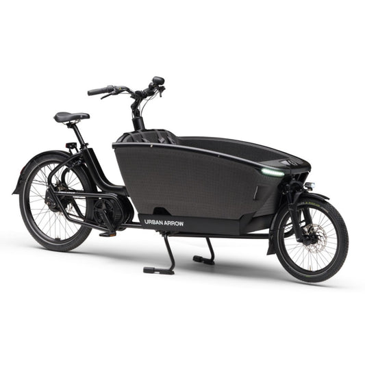 Elektrische bakfiets 2 wielen Urban Arrow FamilyNext Advanced in stadsomgeving