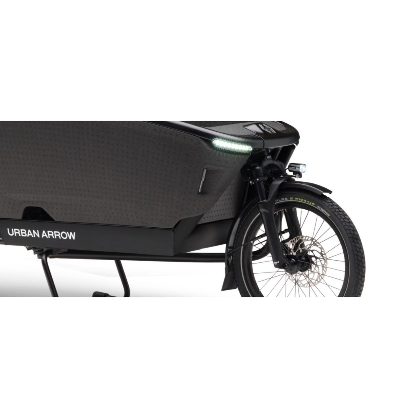 Elektrische bakfiets 2 wielen Urban Arrow FamilyNext Advanced in stadsomgeving
