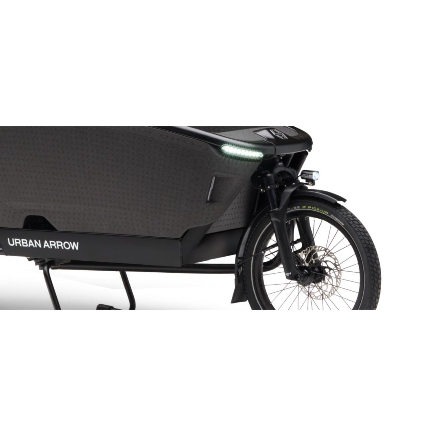 Elektrische bakfiets 2 wielen Urban Arrow FamilyNext Advanced in stadsomgeving