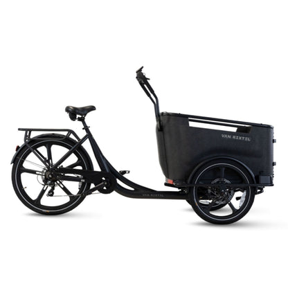 Elektrische bakfiets driewieler Van Rixtel Family met ruime gezinsbak en veiligheidsdeurtje