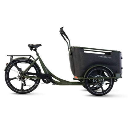 Elektrische bakfiets driewieler Van Rixtel Family met ruime gezinsbak en veiligheidsdeurtje