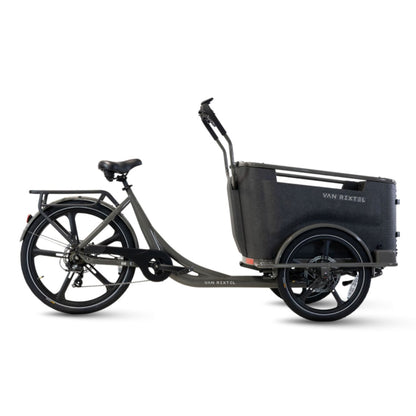 Elektrische bakfiets driewieler Van Rixtel Family met ruime gezinsbak en veiligheidsdeurtje