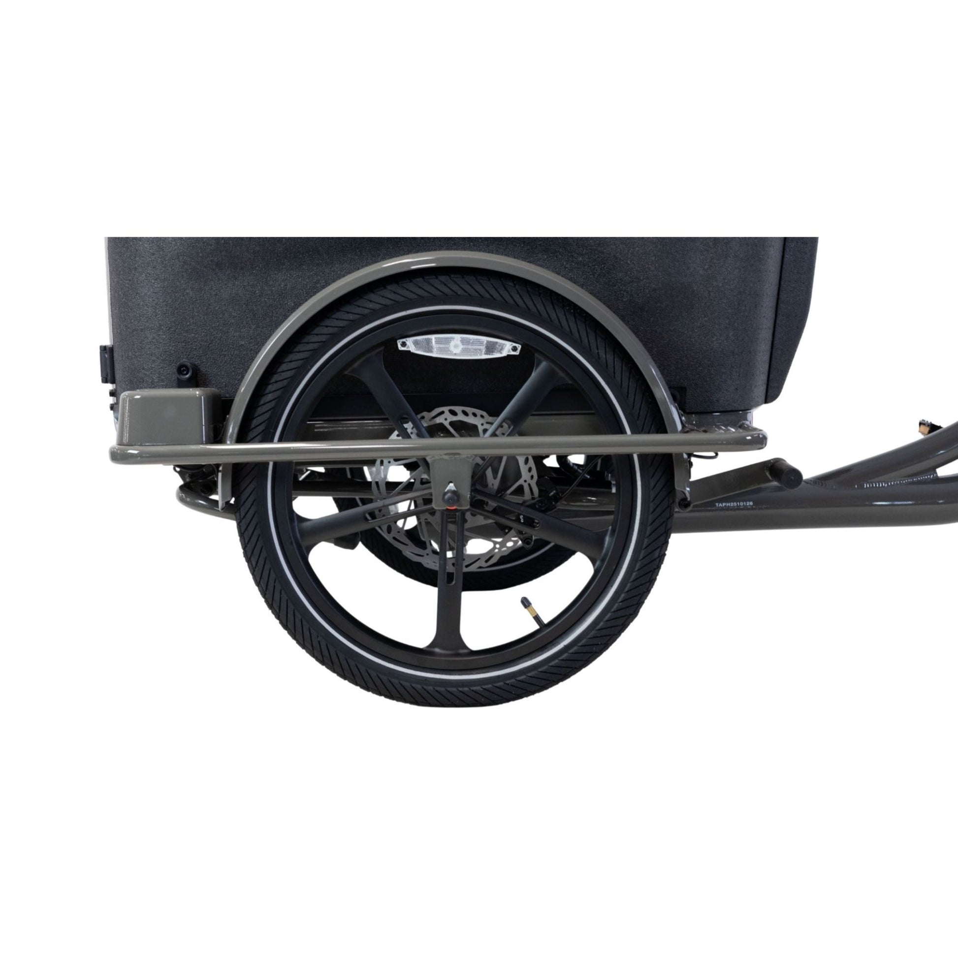 Elektrische bakfiets driewieler Van Rixtel Family met ruime gezinsbak en veiligheidsdeurtje
